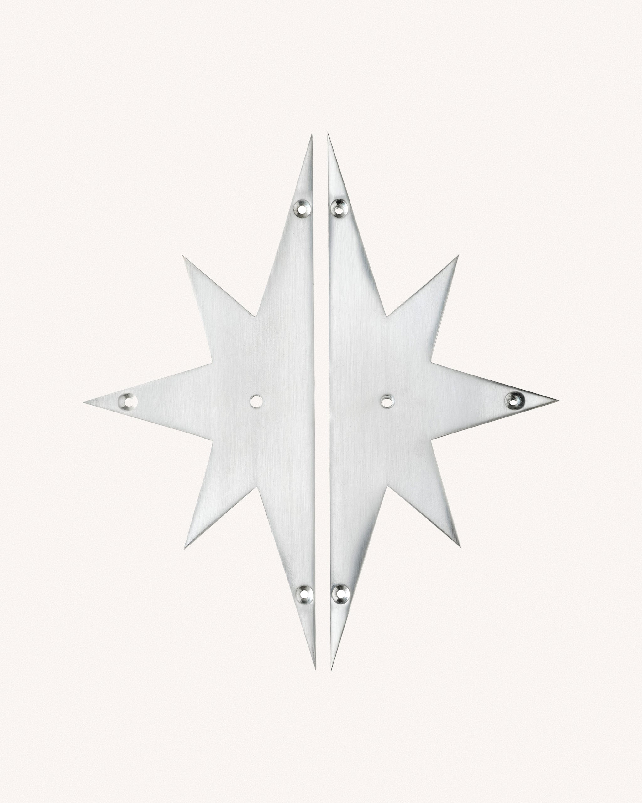 Pair of Star Backplates, Brushed Nickel