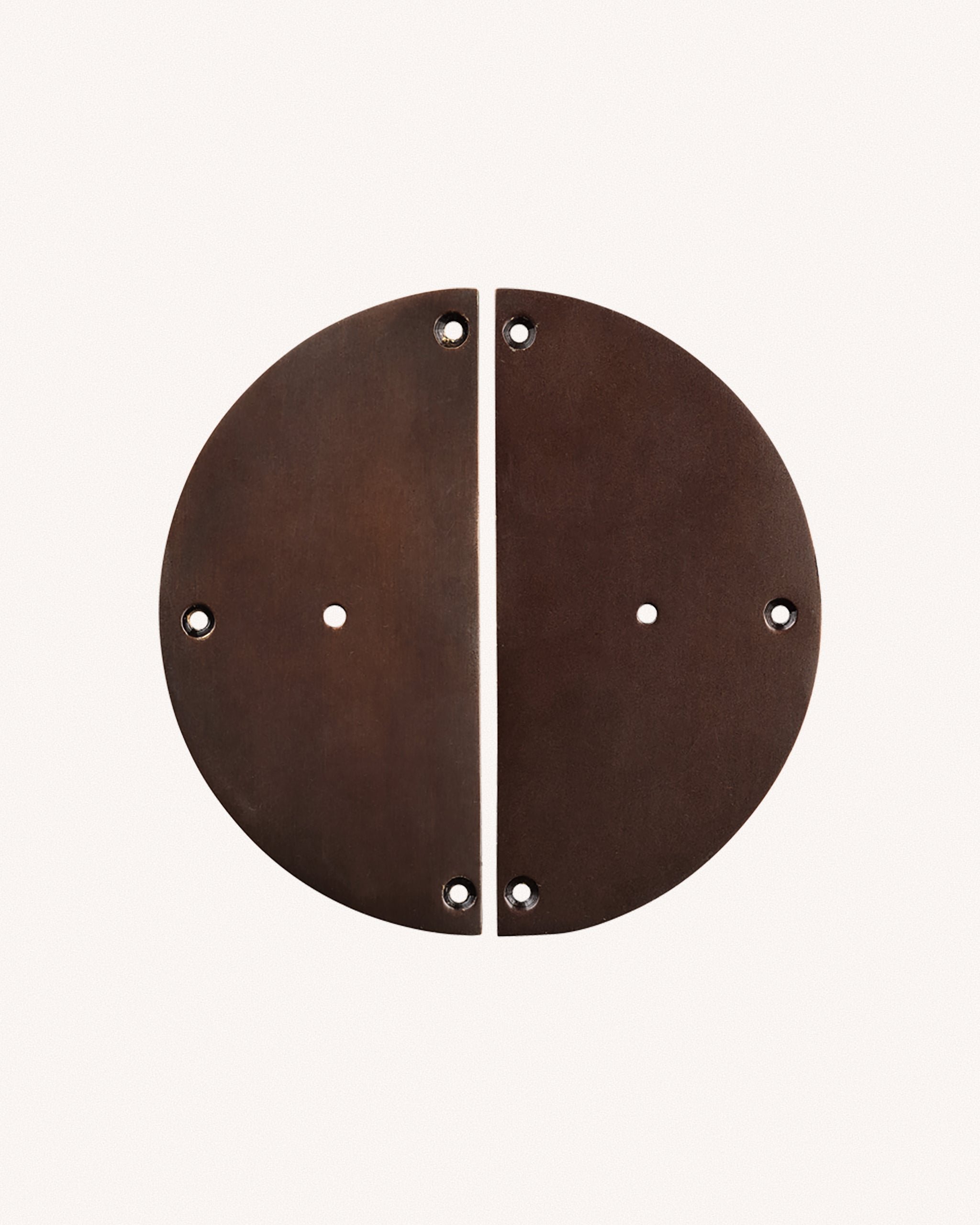 Pair of Circle Backplates, Blackened Bronze