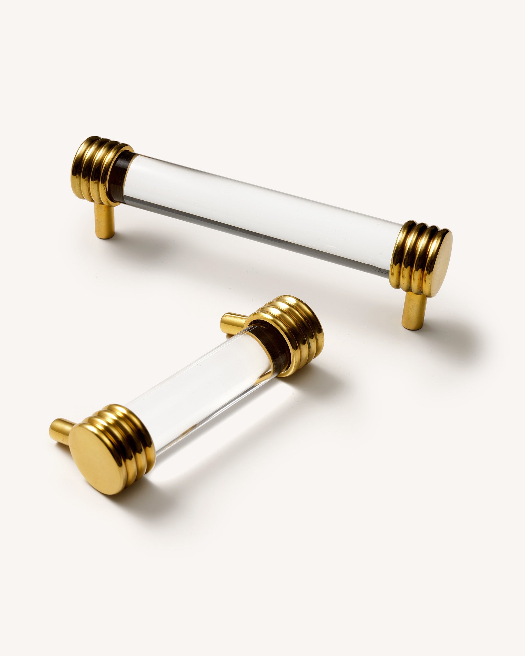 Rib Handle, Polished Brass