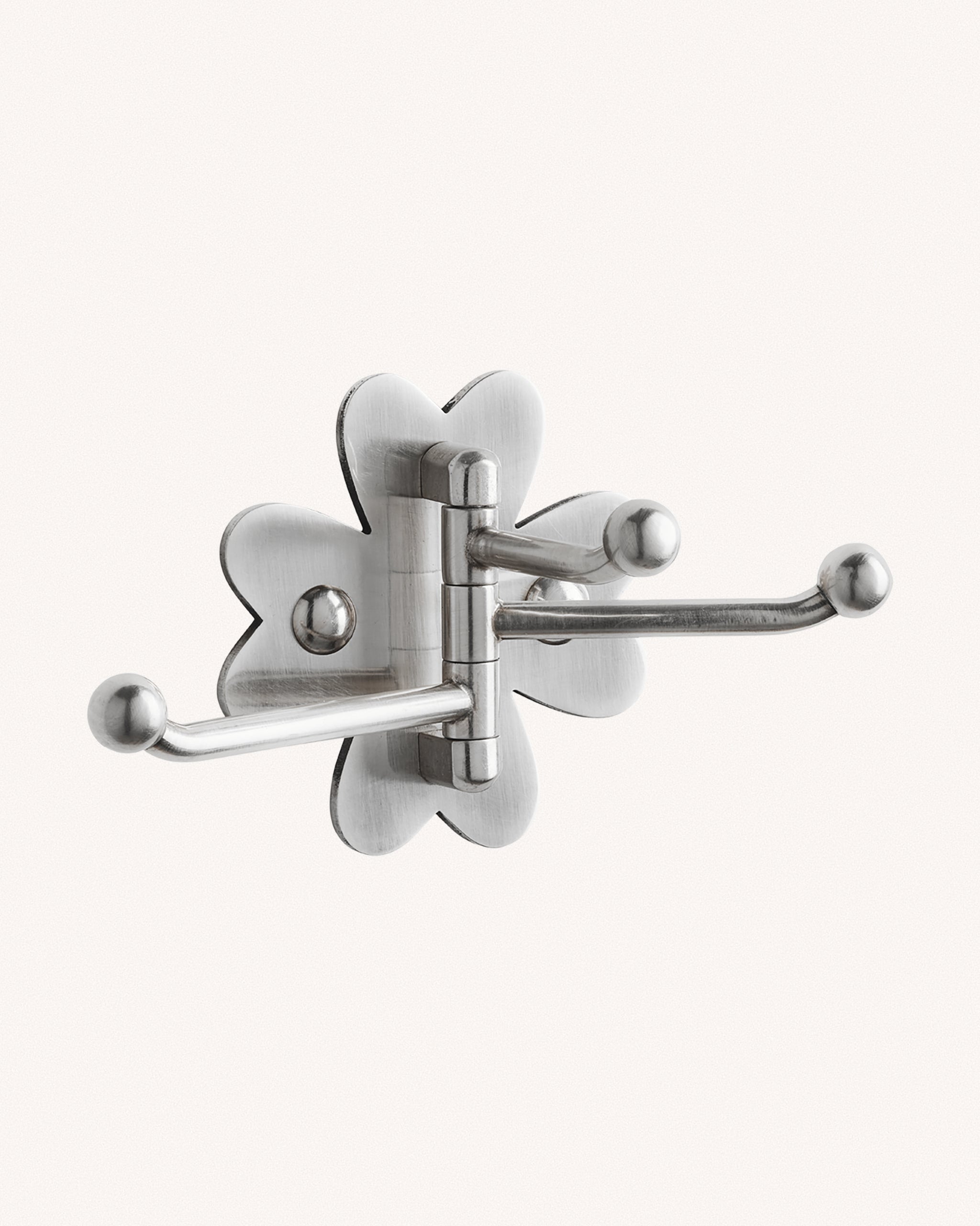 Clover Swing Arm Hook, Brushed Nickel