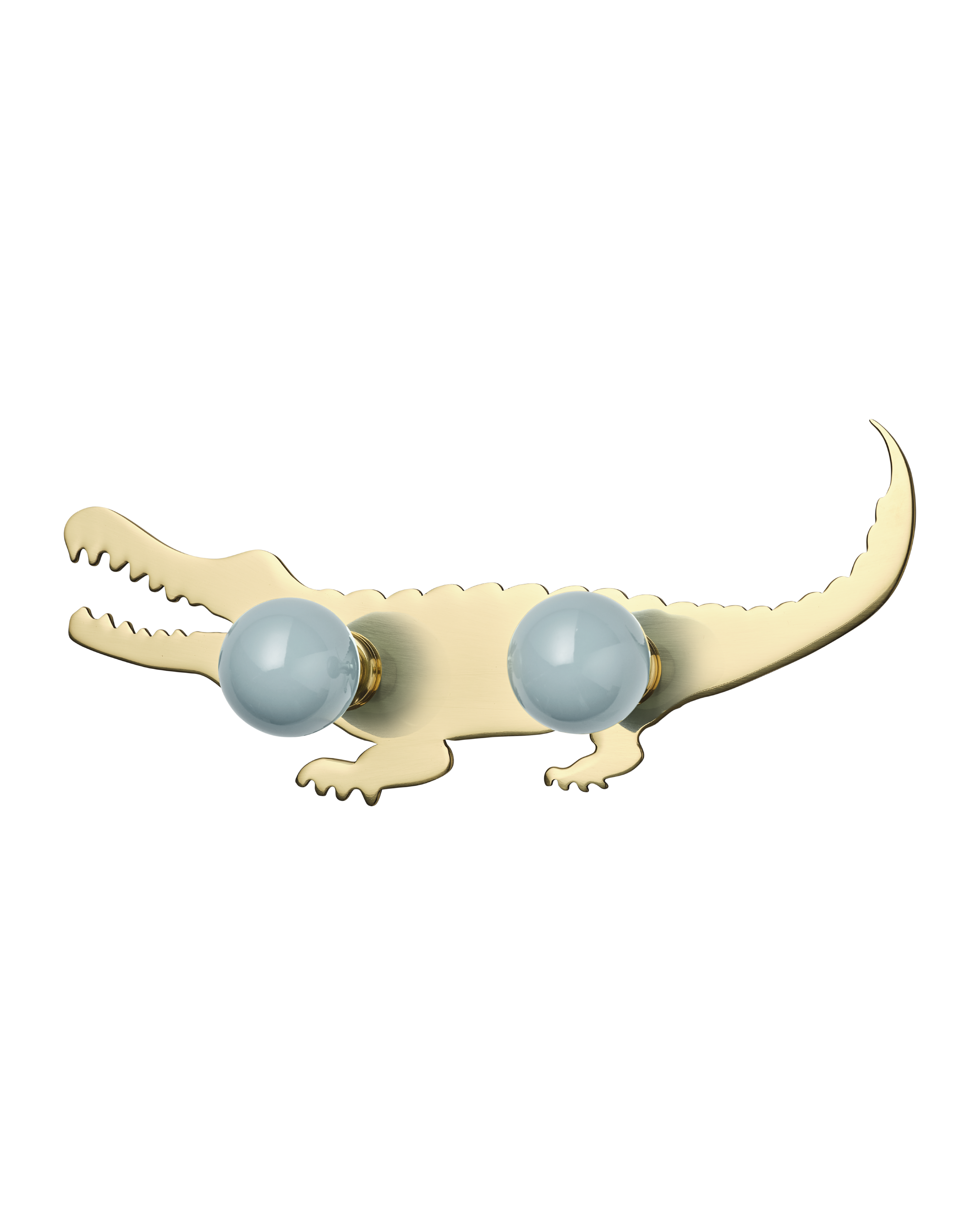 Crocodile Backplate, Polished Brass