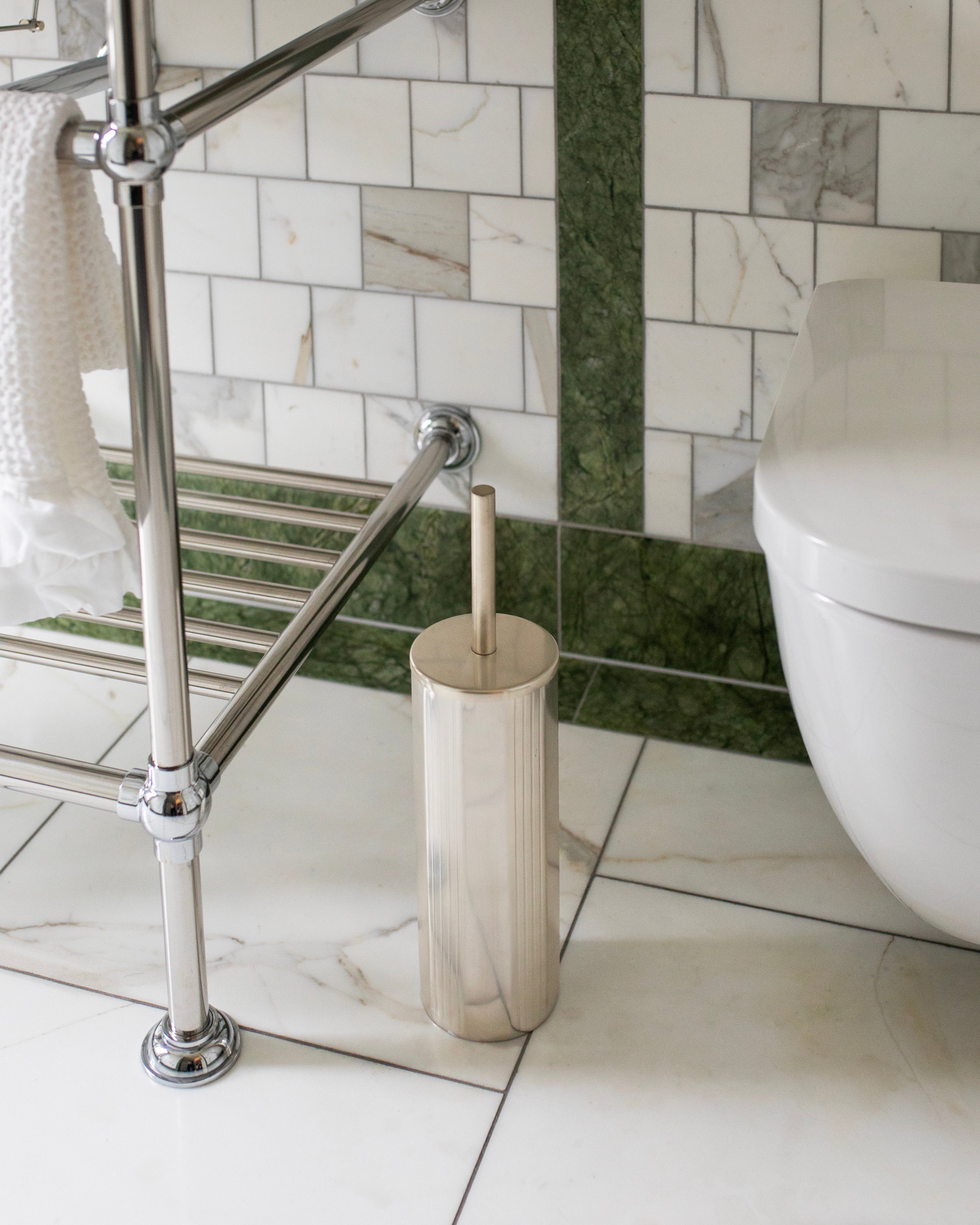 Toilet Brush, Brushed Nickel