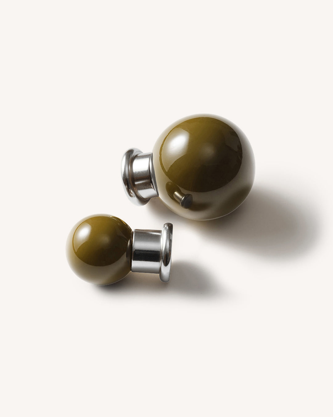 Coloured Knob, Khaki, Nickel