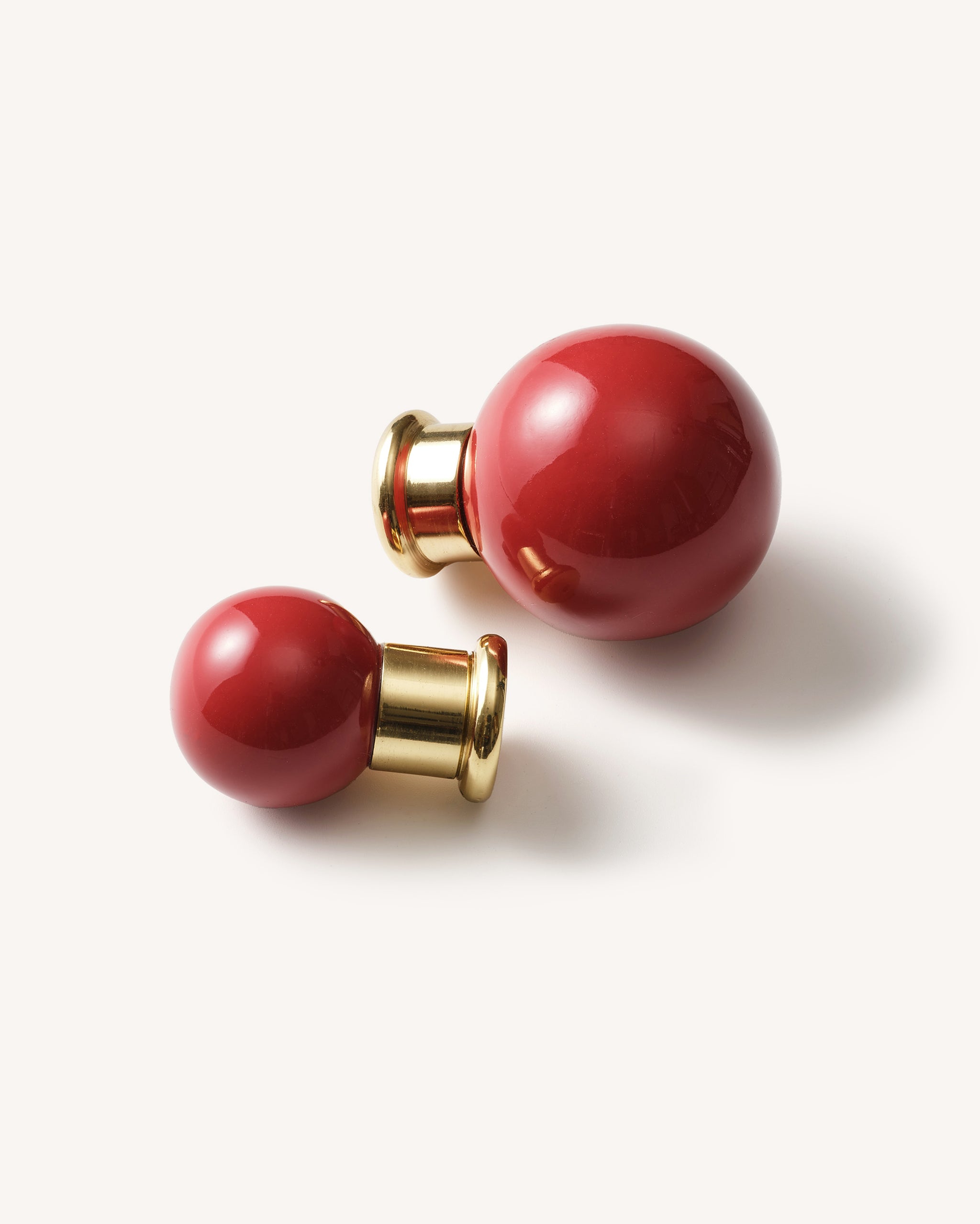 Coloured Knob, Brick, Brass