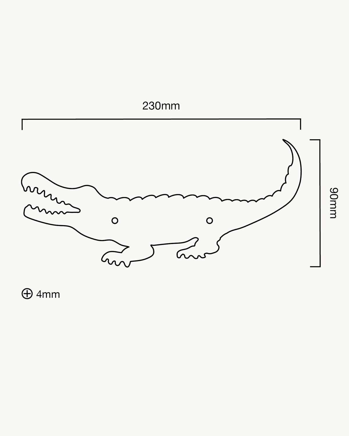 Crocodile Backplate, Polished Brass