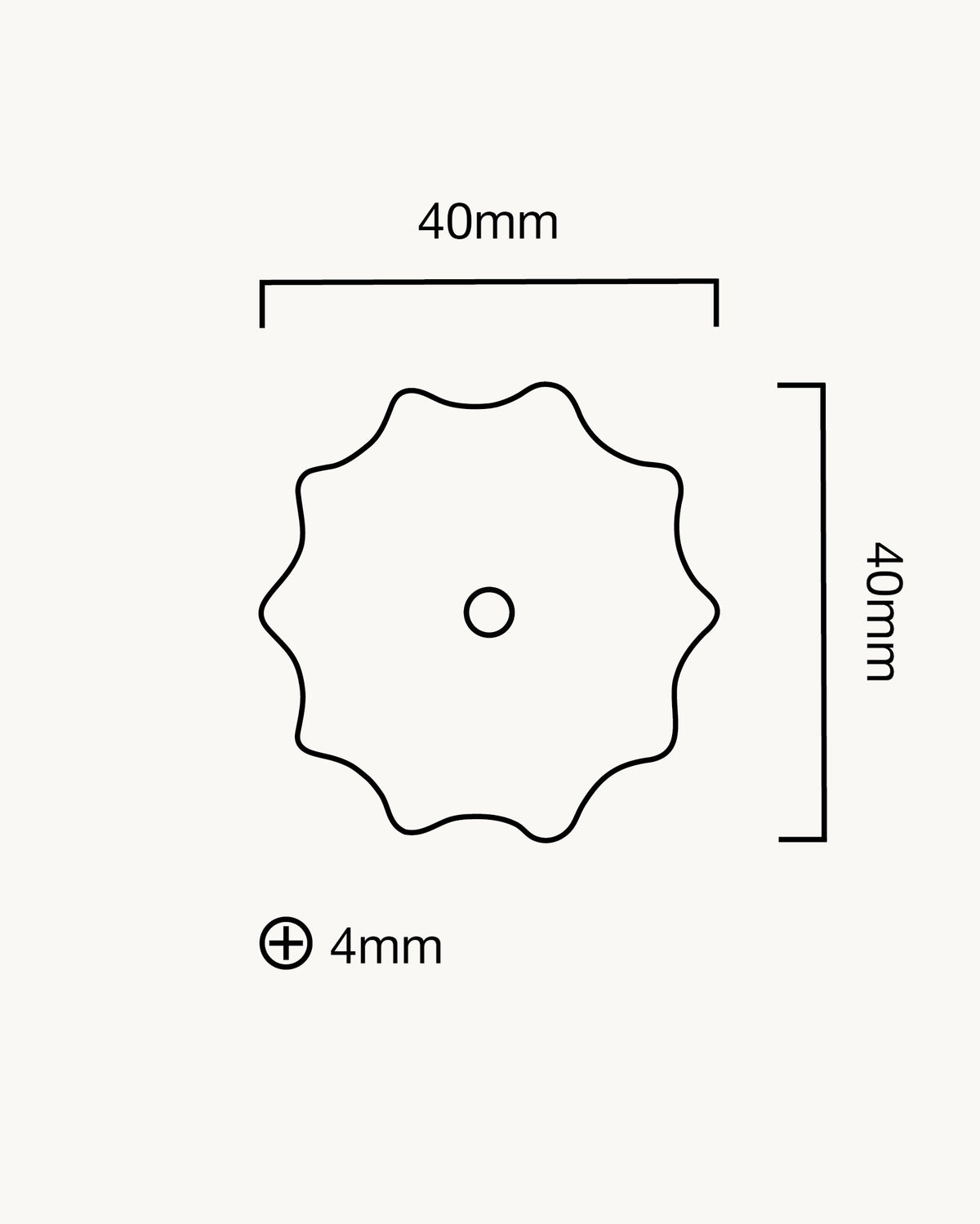 Small Wave Backplate, Polished Nickel