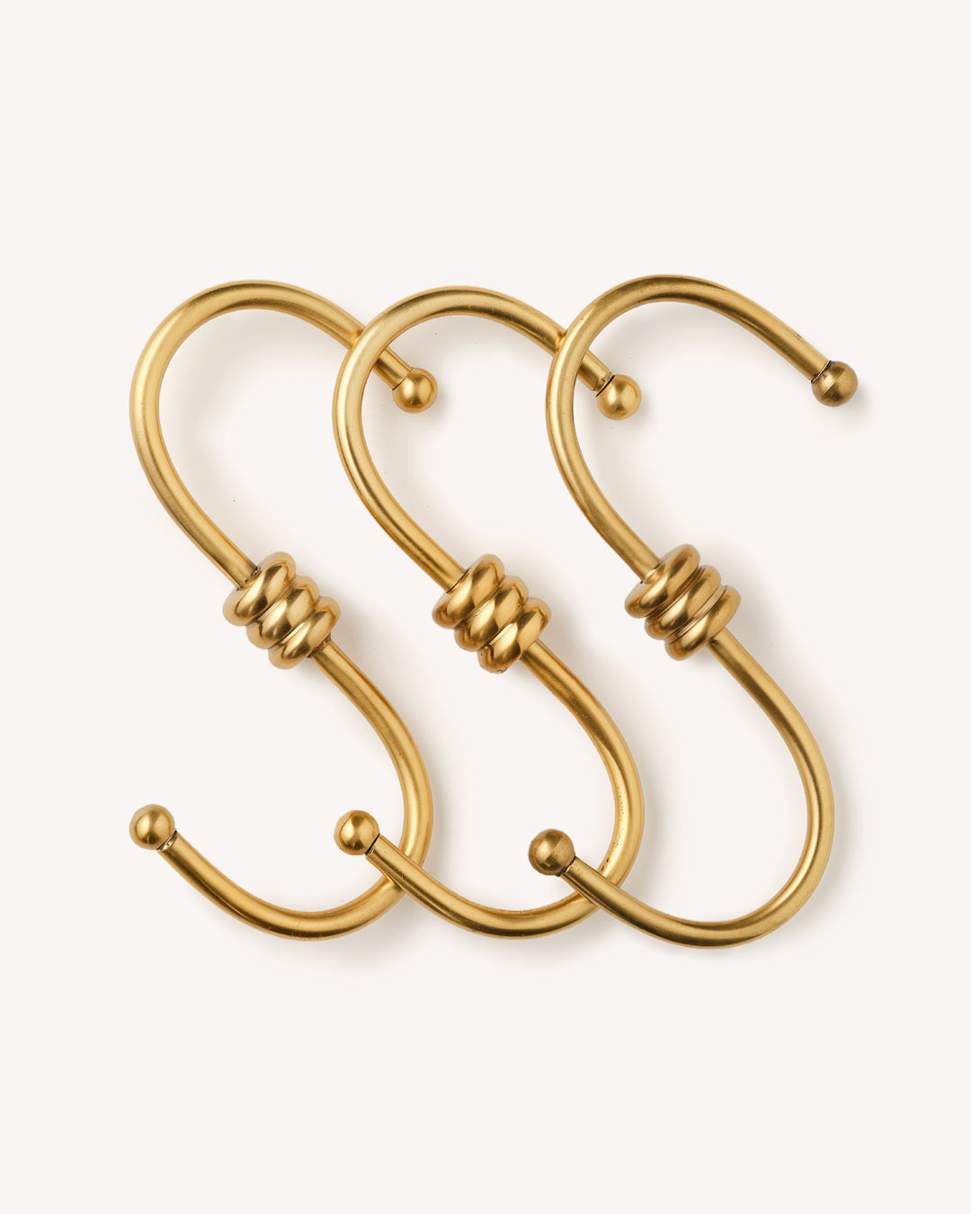 Tay S-Hook Set, Aged Brass