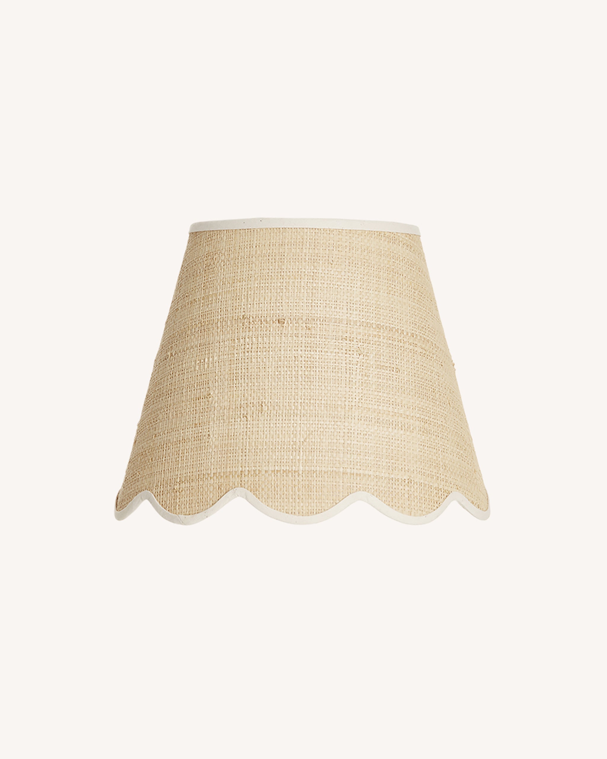 Raffia Scallop Lampshade, Cream Trim, Small