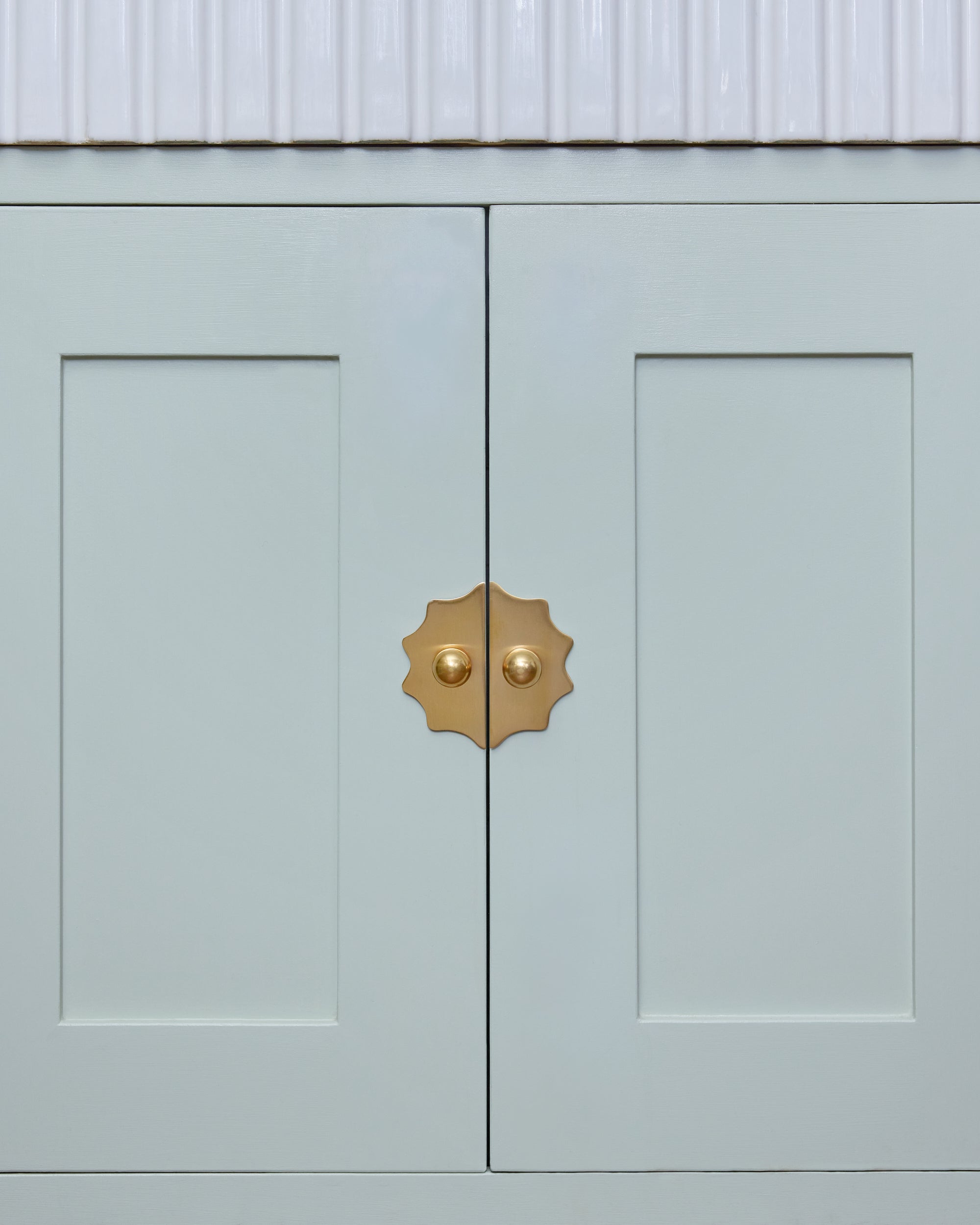 Pair of Wave Backplates, Aged Brass