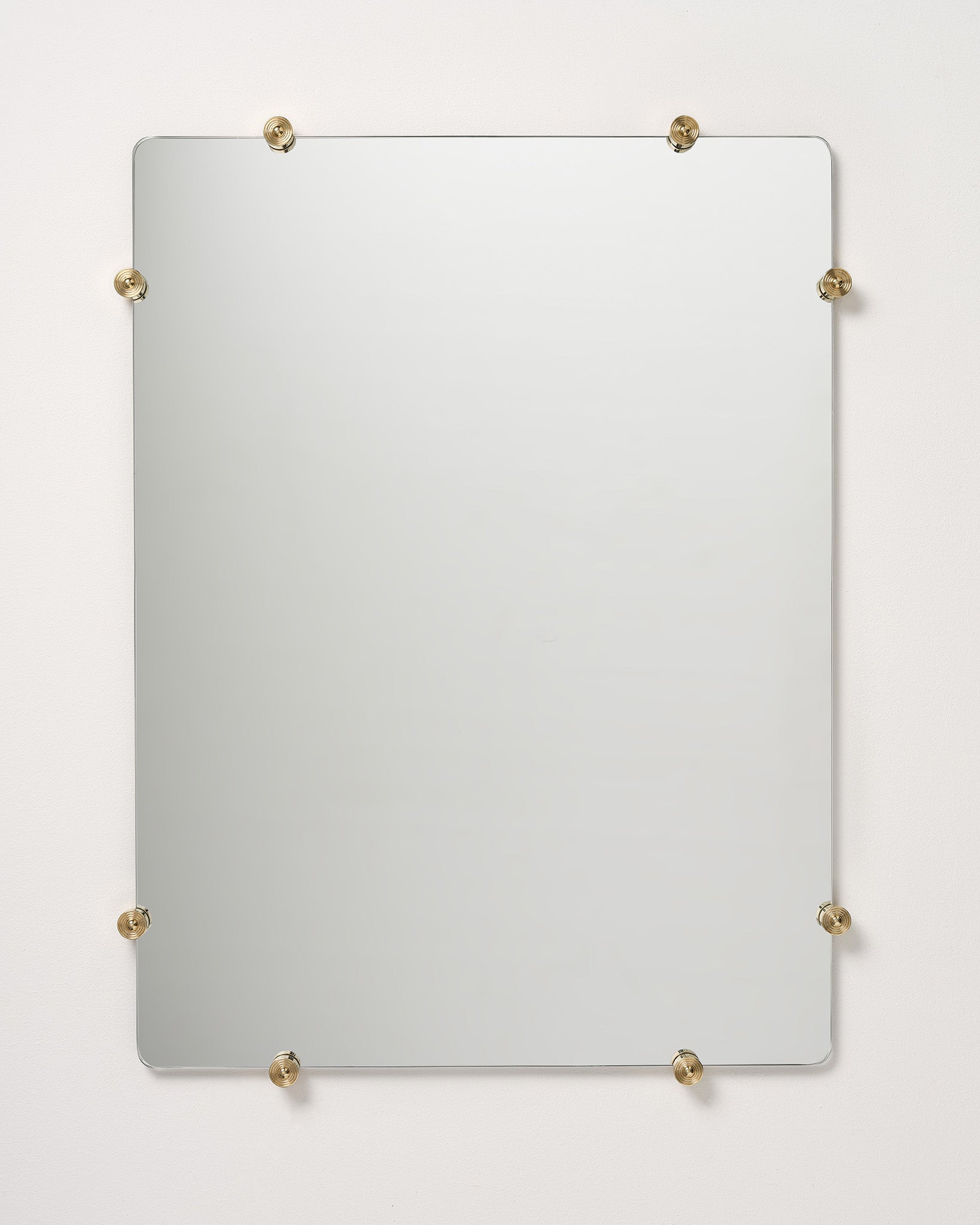 Mirror with Ring Studs, Brass