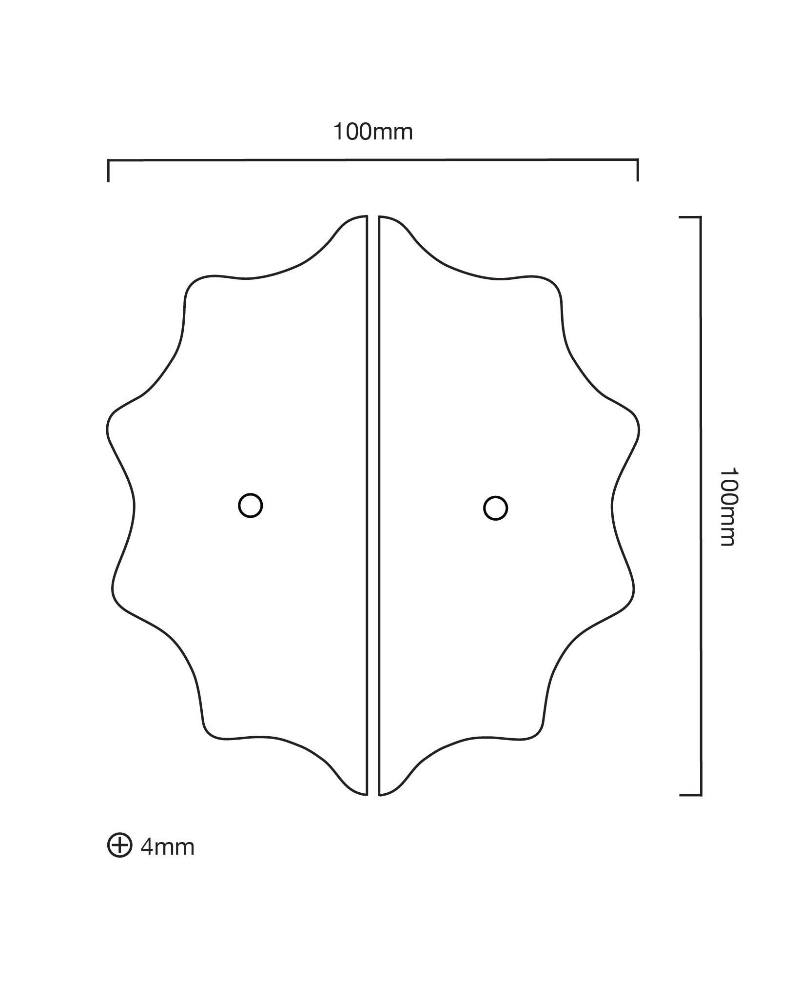 Pair of Wave Backplates, Polished Nickel
