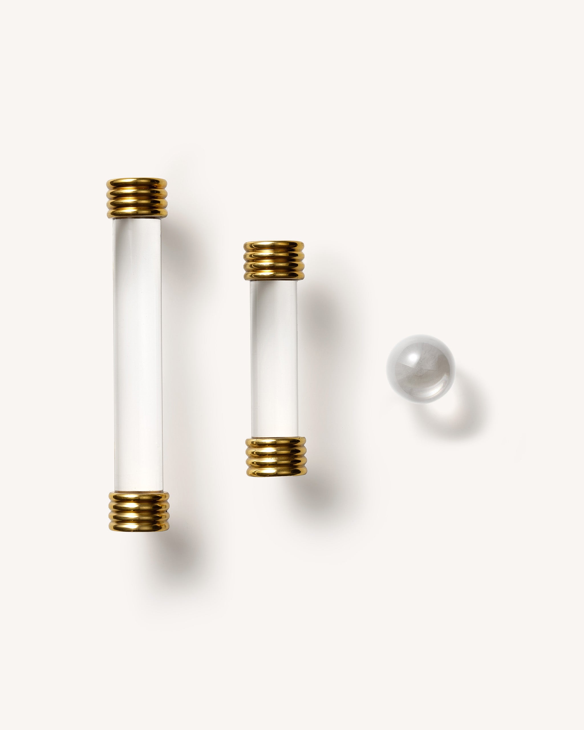 Rib Handle, Polished Brass