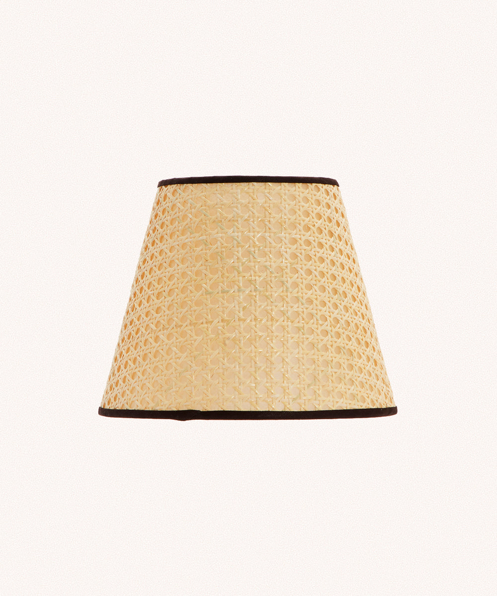 Cane Lampshade, Chocolate Trim, Small