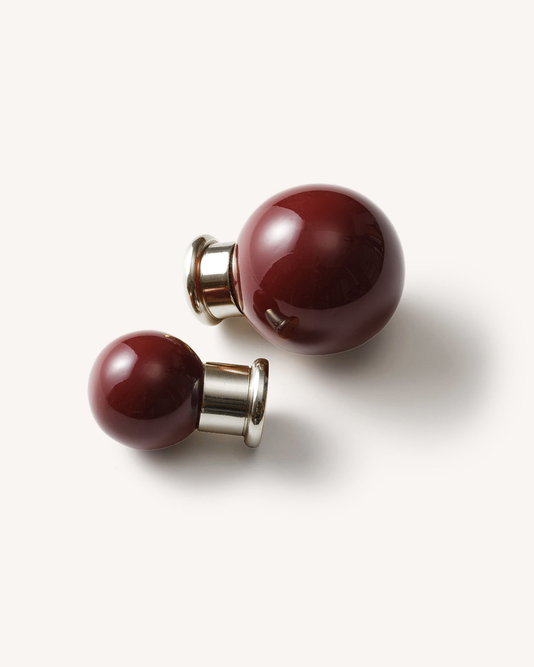 Coloured Knob, Cherry, Nickel