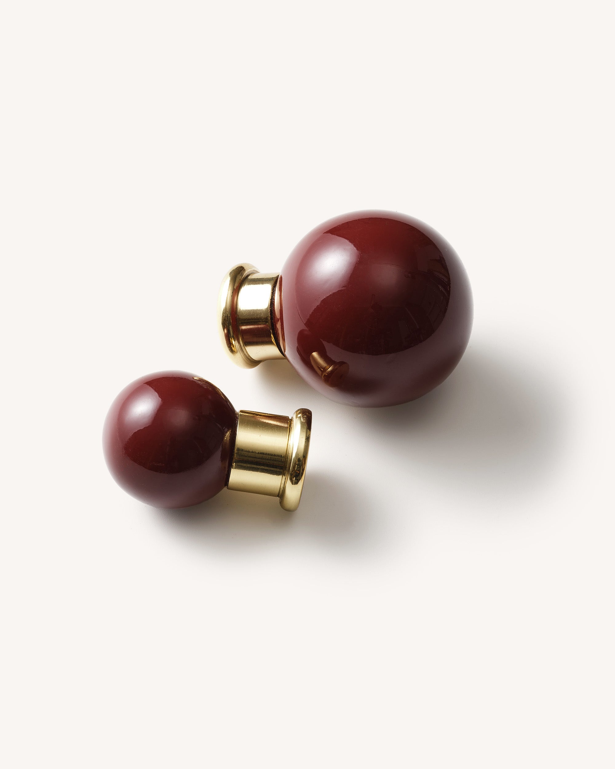 Coloured Knob, Cherry, Brass