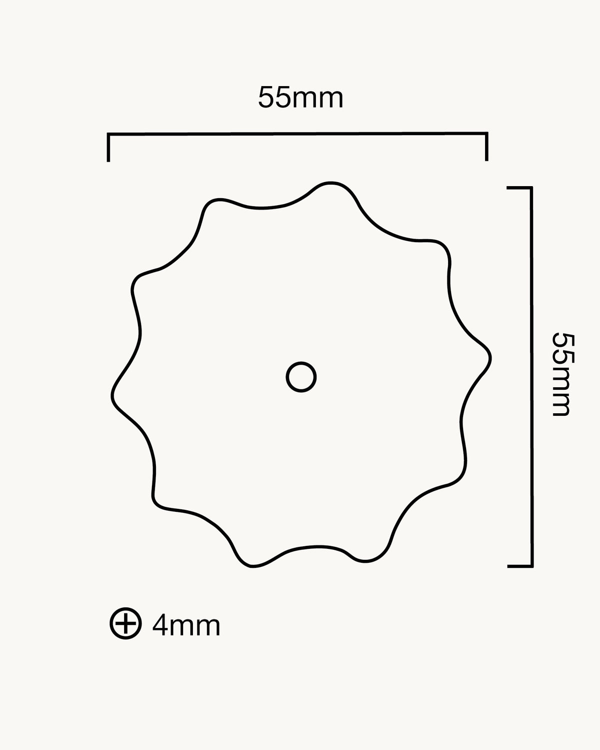 Large Wave Backplate, Polished Brass