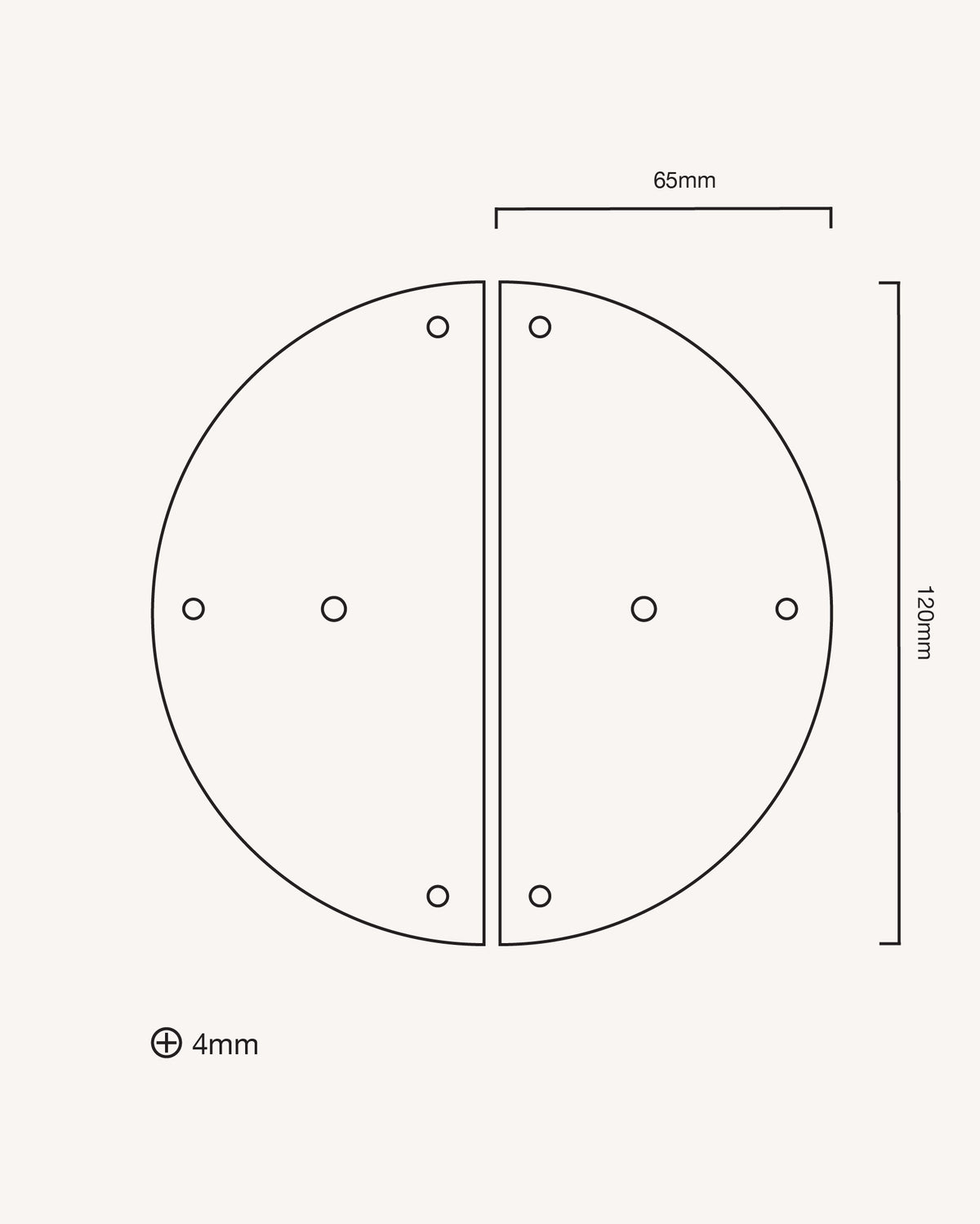 Pair of Circle Backplates, Polished Brass