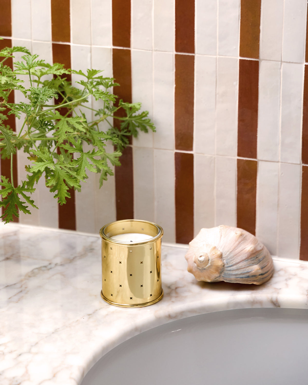 Pinhole Candle Sleeve, Brass