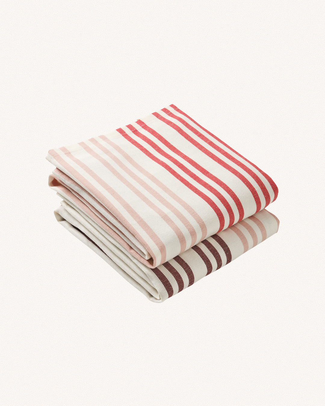 Stripe Tea Towel Set, Reds
