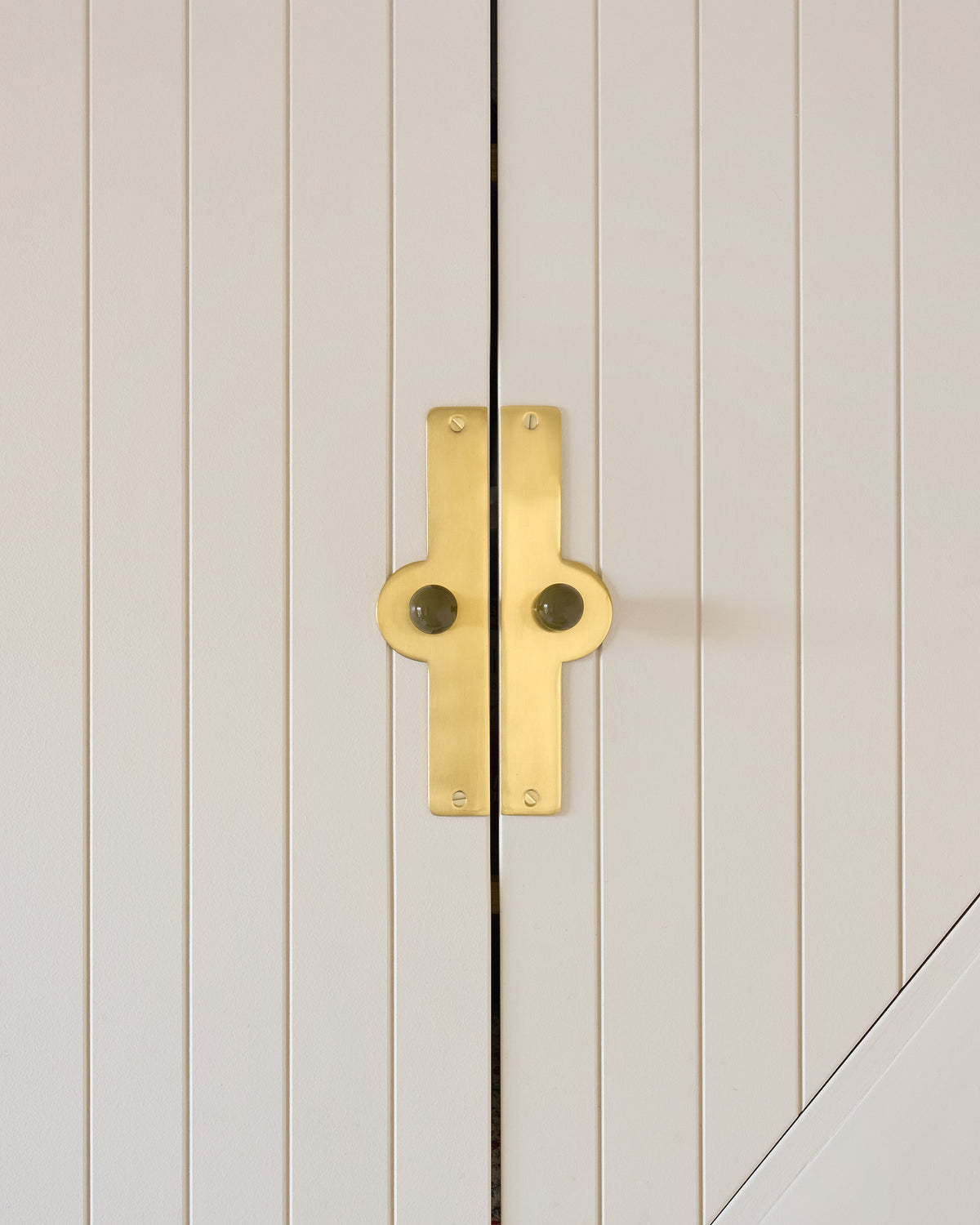Coloured Knob, Khaki, Brass