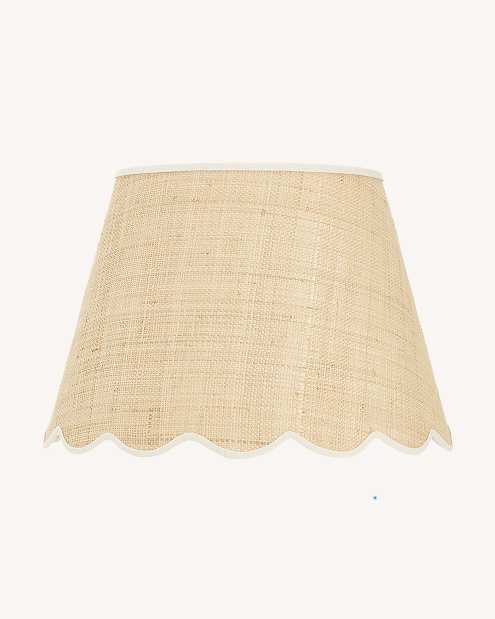 Raffia Scallop Lampshade, Cream Trim, Medium