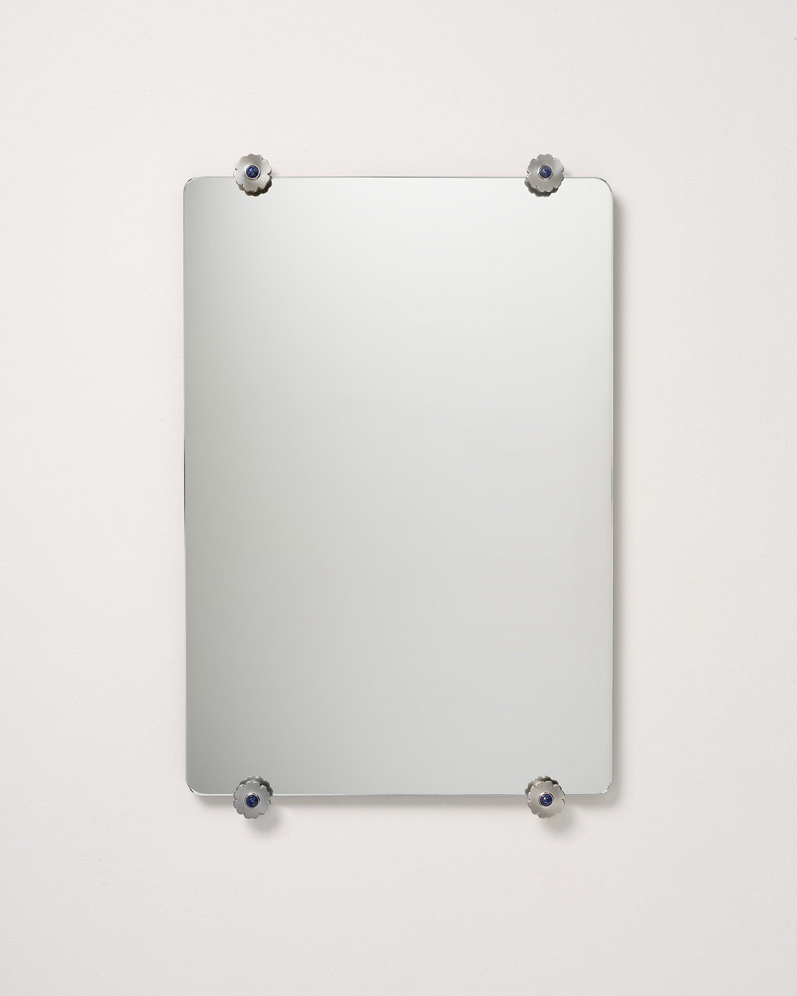 Mirror with Flower Studs, Nickel