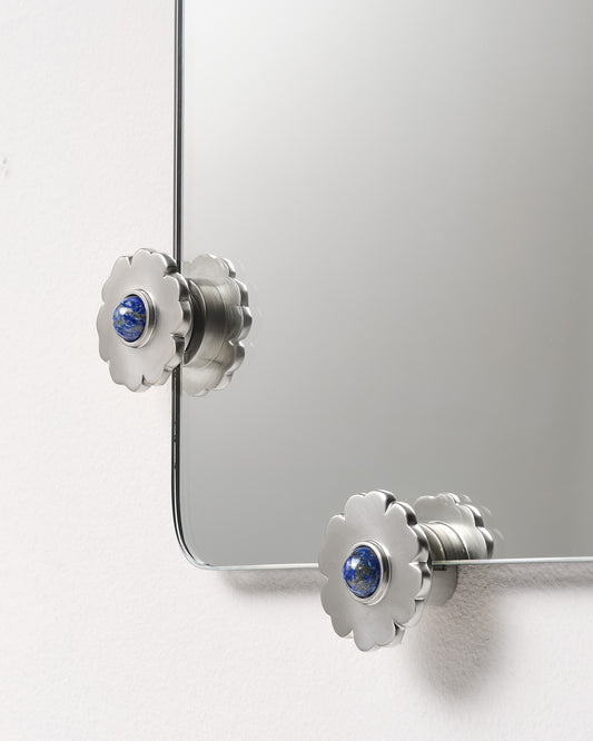 Mirror with Flower Studs, Nickel