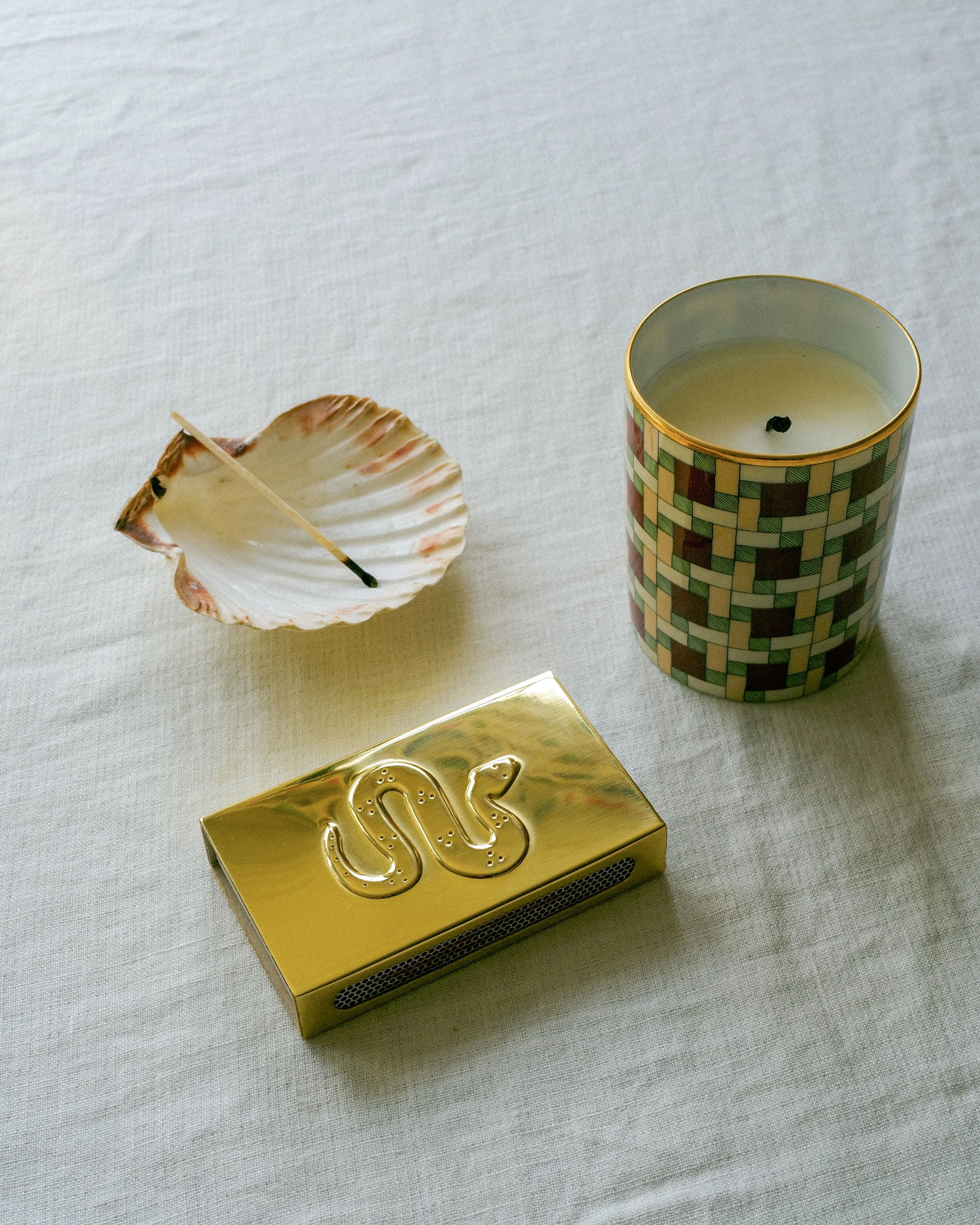 Serpent Matchbox Sleeve, Brass, US