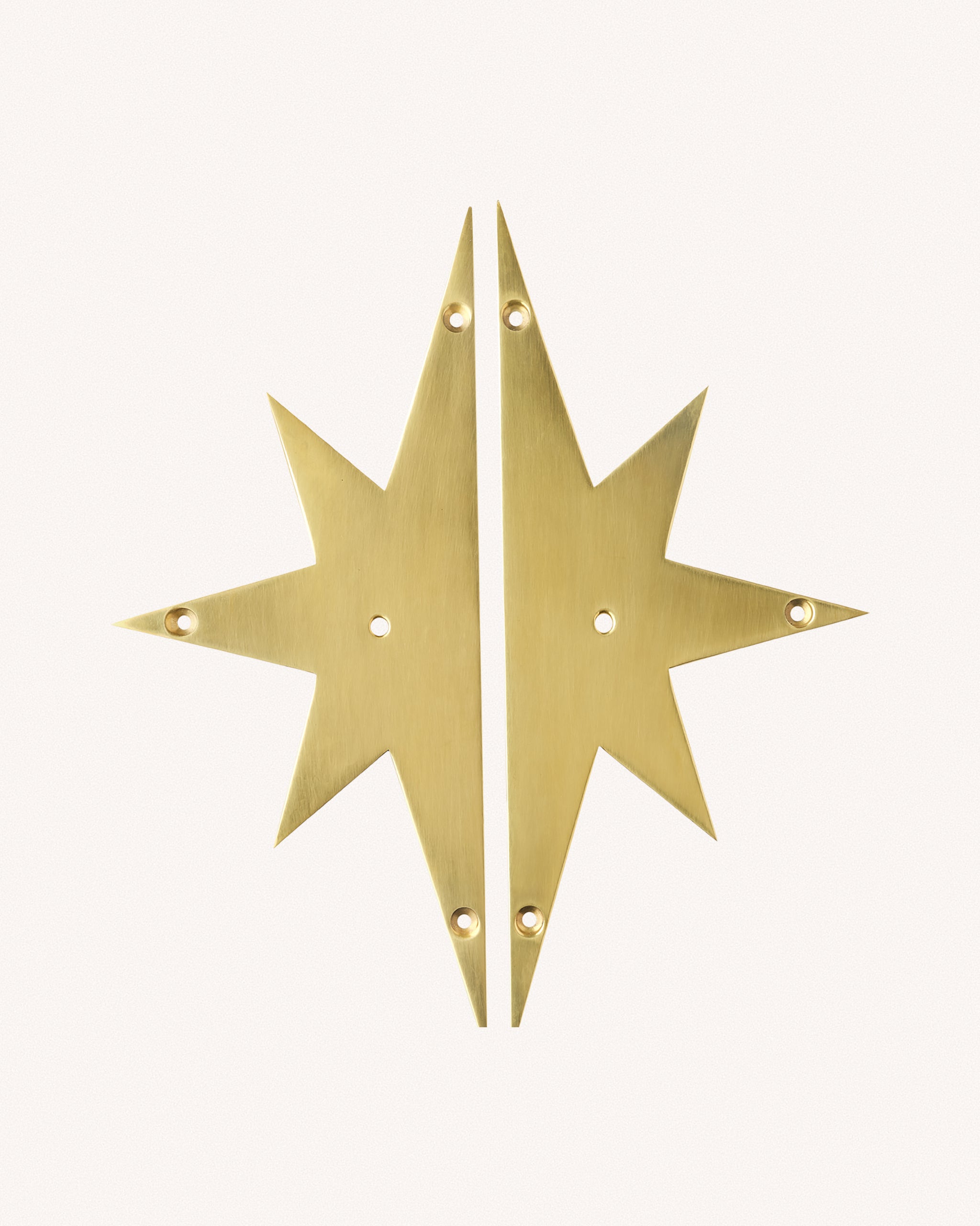 Pair of Star Backplates, Aged Brass