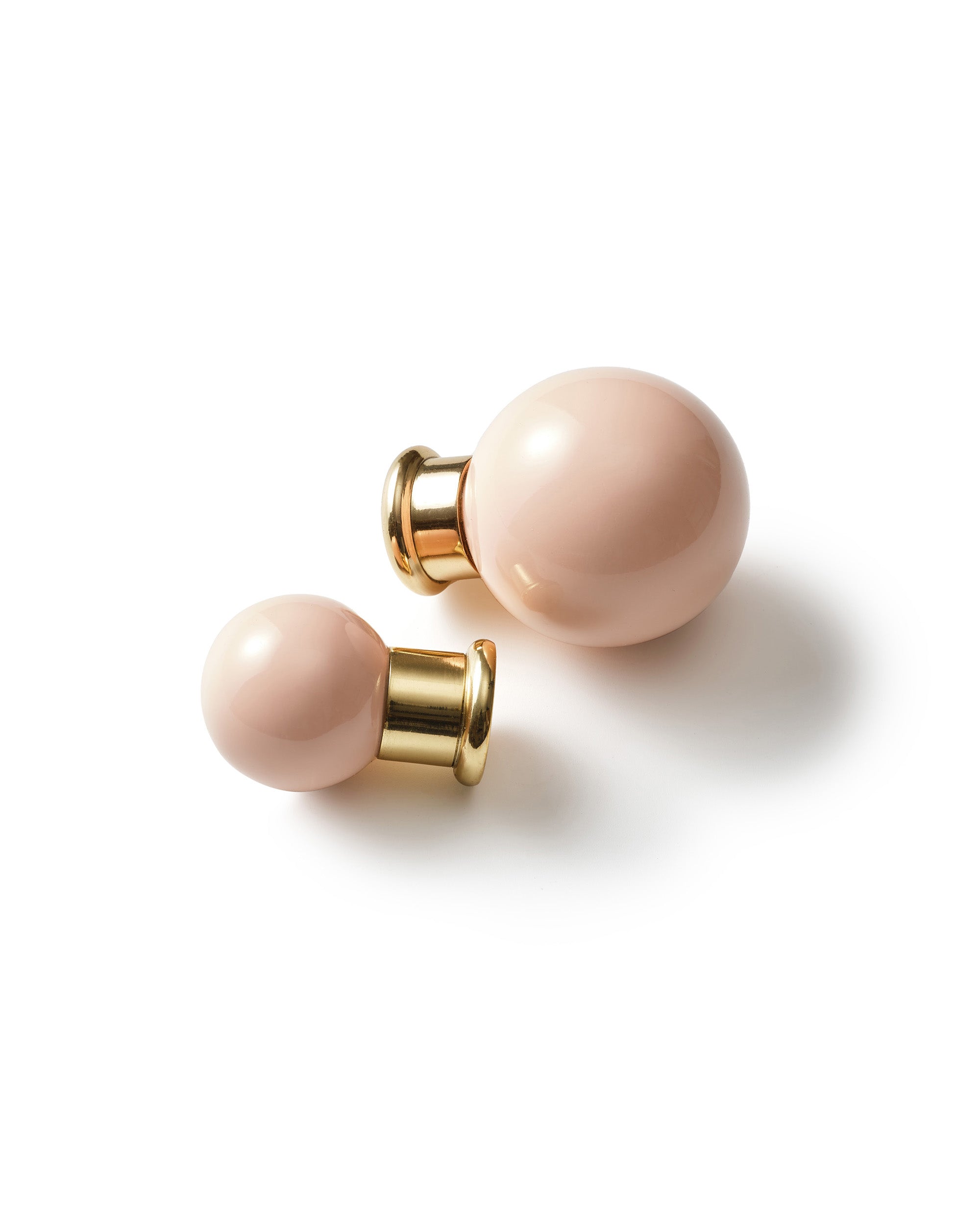 Coloured Knob, Pink, Brass