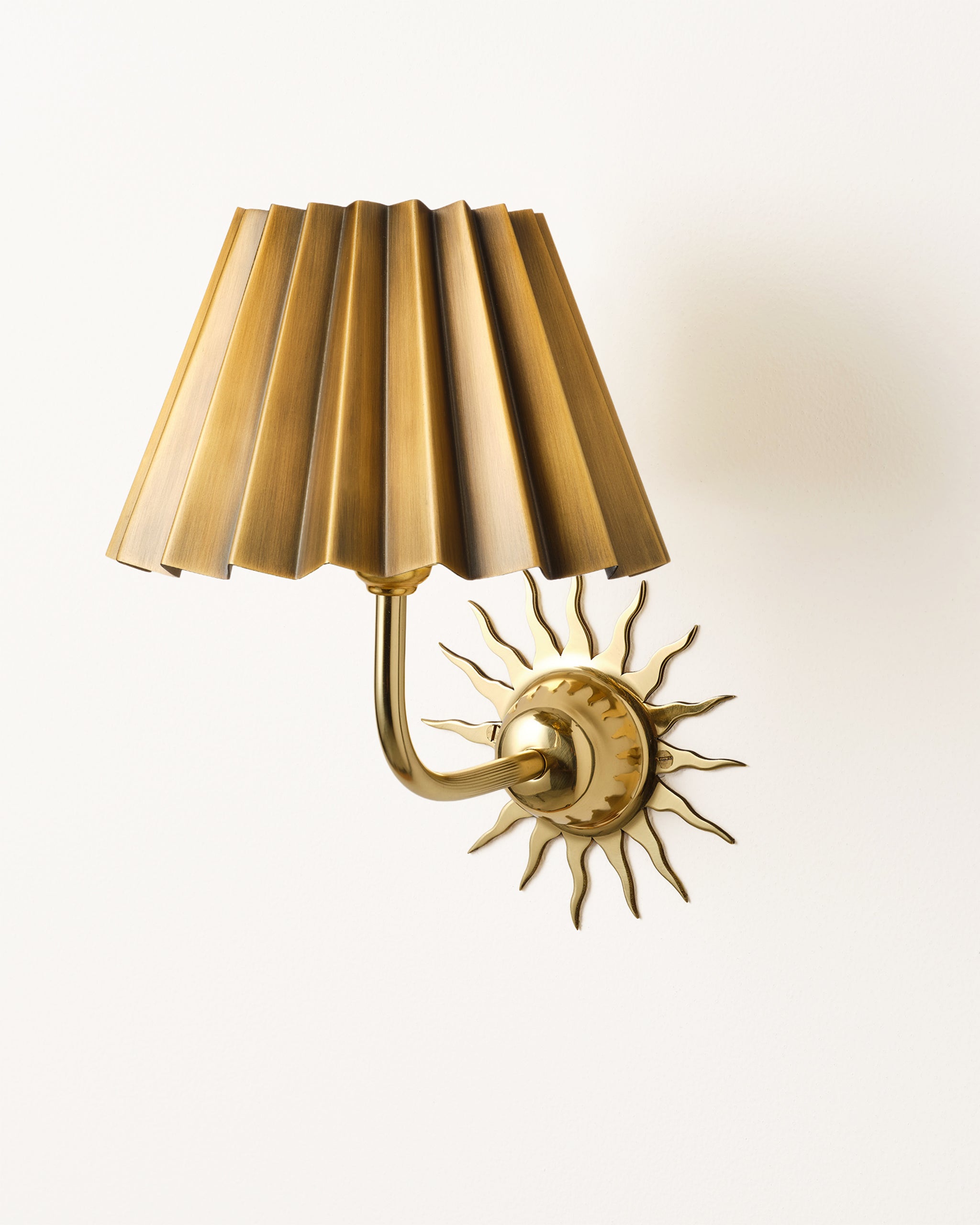 Sunburst Wall Light, Polished Brass