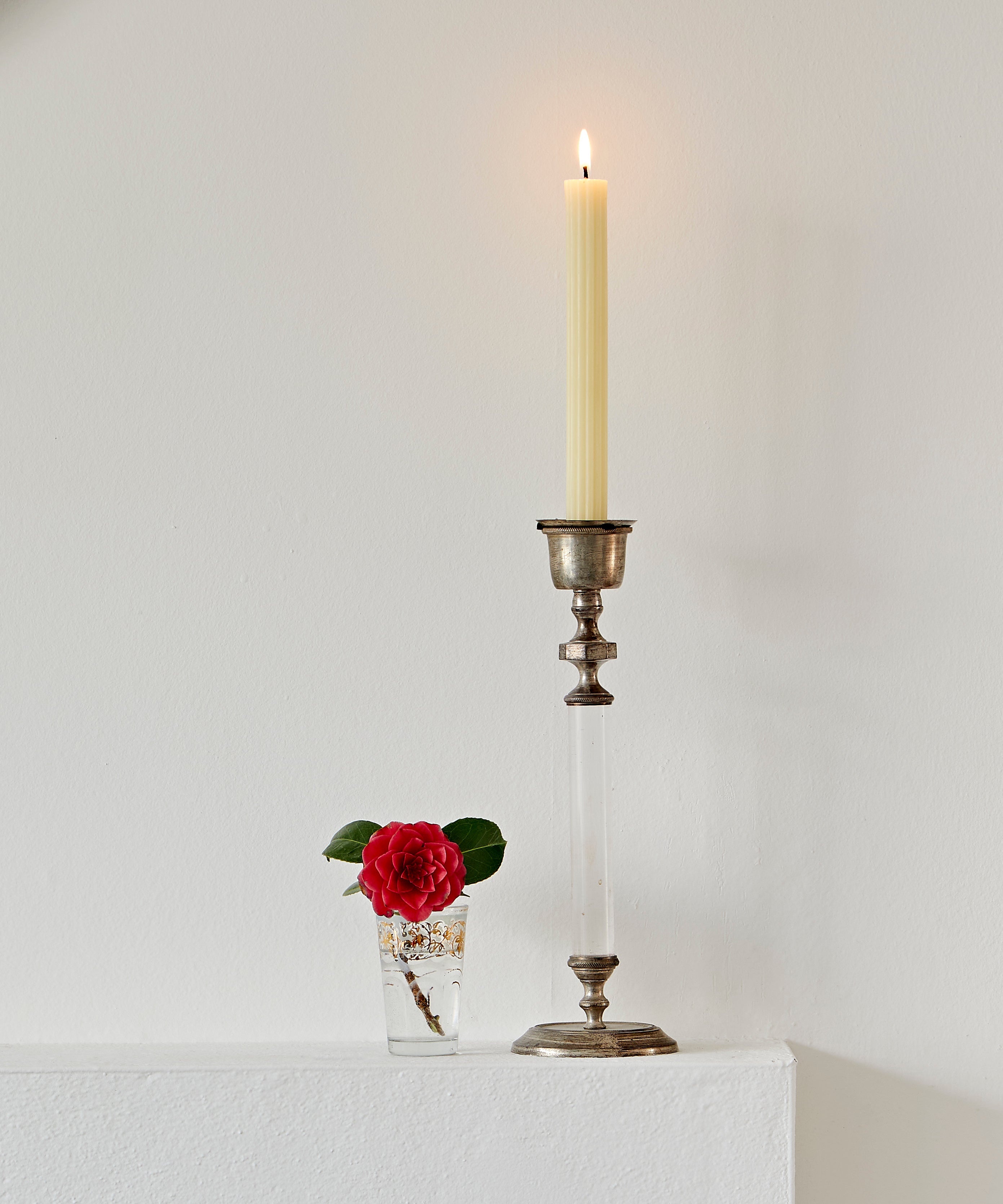 Ribbed Beeswax Candles Pack, Ivory
